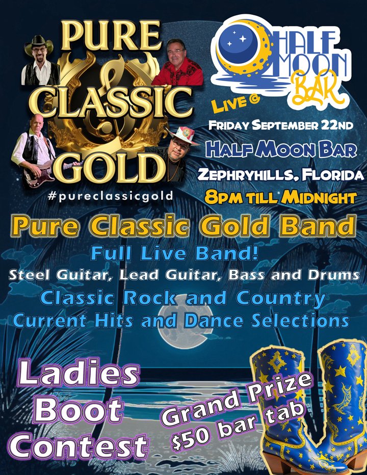 Pure Classic Gold Half Moon Bar