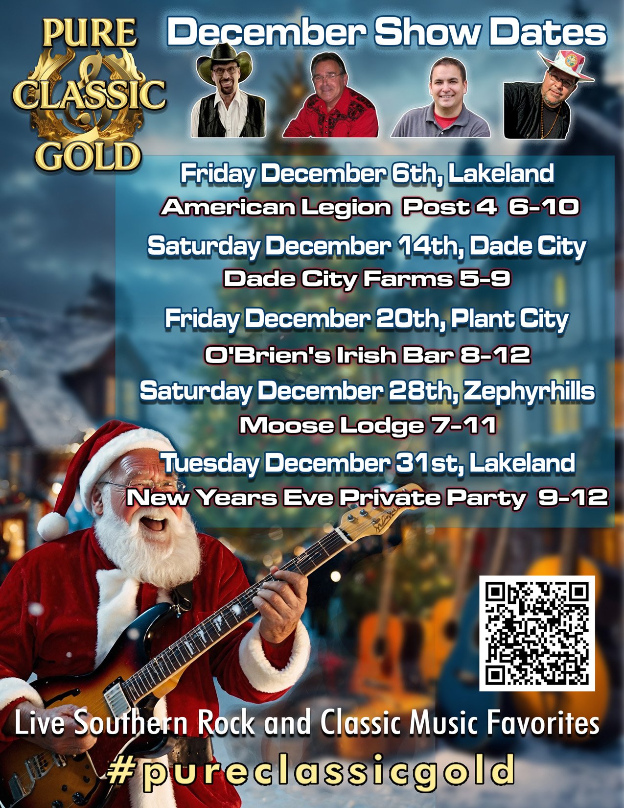 Pure Classic Gold December event calendar